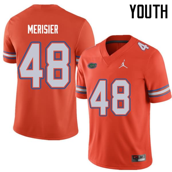 Youth NCAA Florida Gators Edwitch Merisier #48 Stitched Authentic Jordan Brand Orange College Football Jersey OYA0665PK